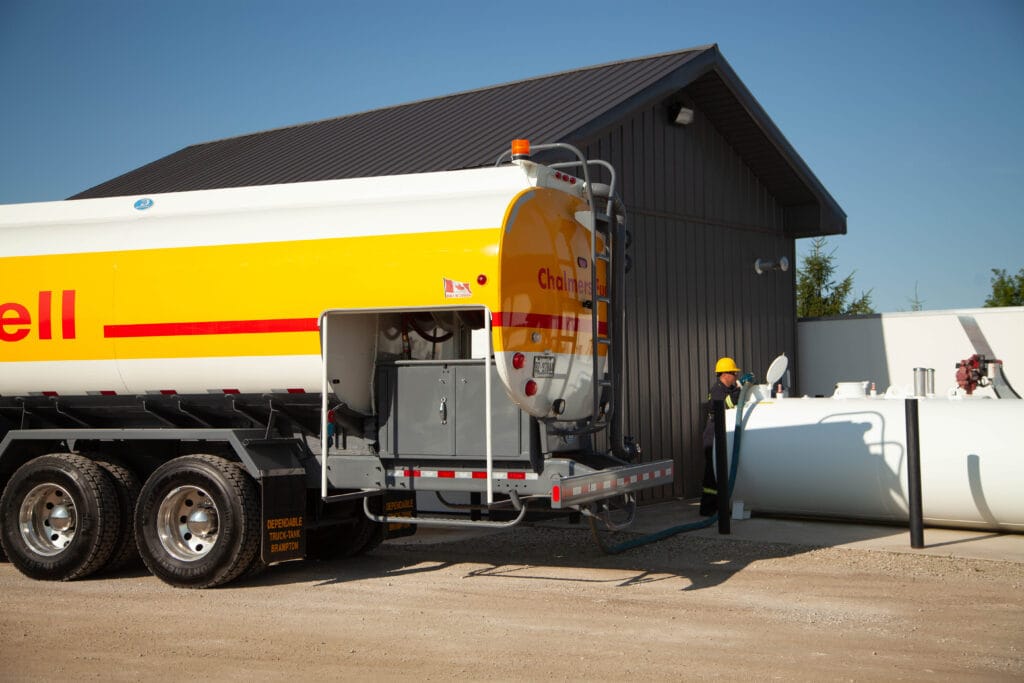 Fuel truck making a customer delivery