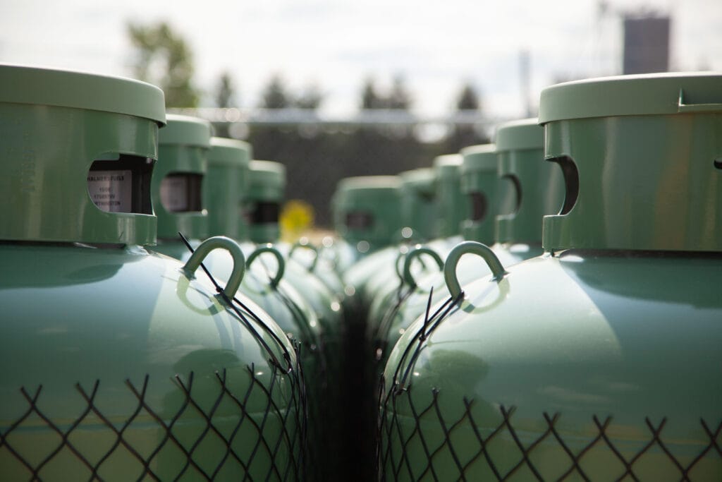 close up shot of propane tank rentals