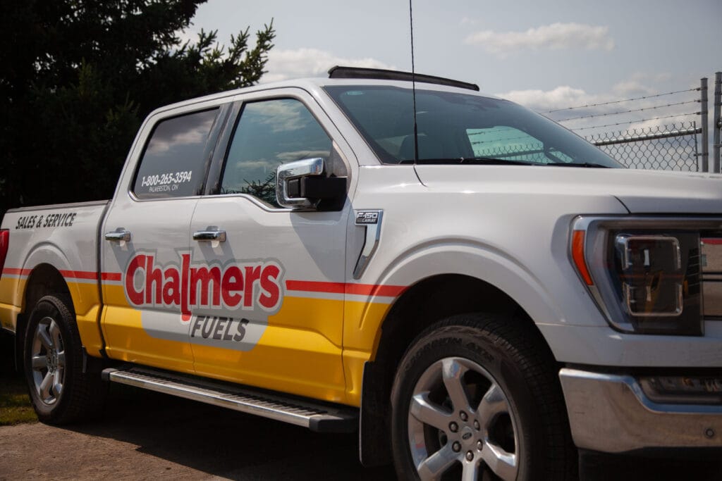 Chalmers Fuel pickup truck close up